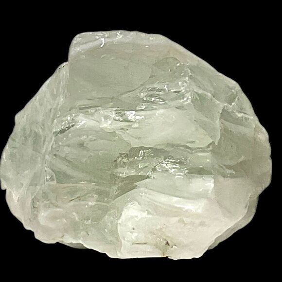 Milk Glass Clear Layered Art Glass Cullet Glowing Manganese Slag Glass #5GX37 - Picture 3 of 7